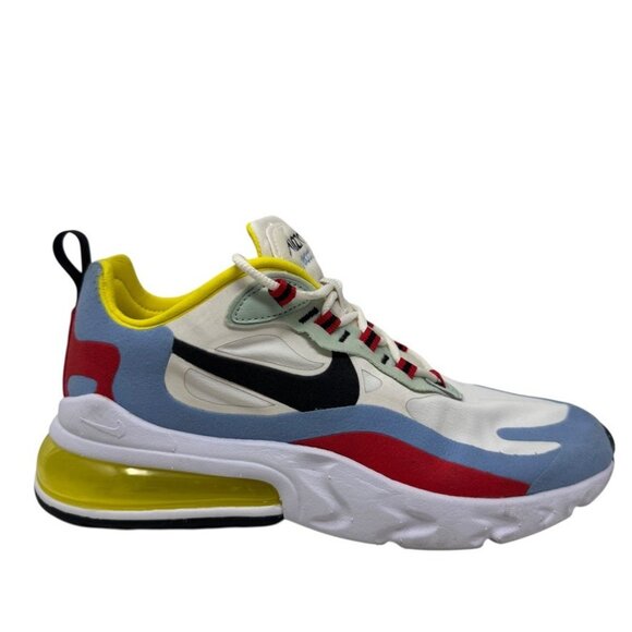 Nike Air Max 270 React White Blue Red Yellow Women’s Size 7 Running Sneakers - Picture 3 of 14